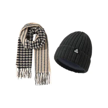 PEAK Knit Scarves Women's Black+Dark Gray