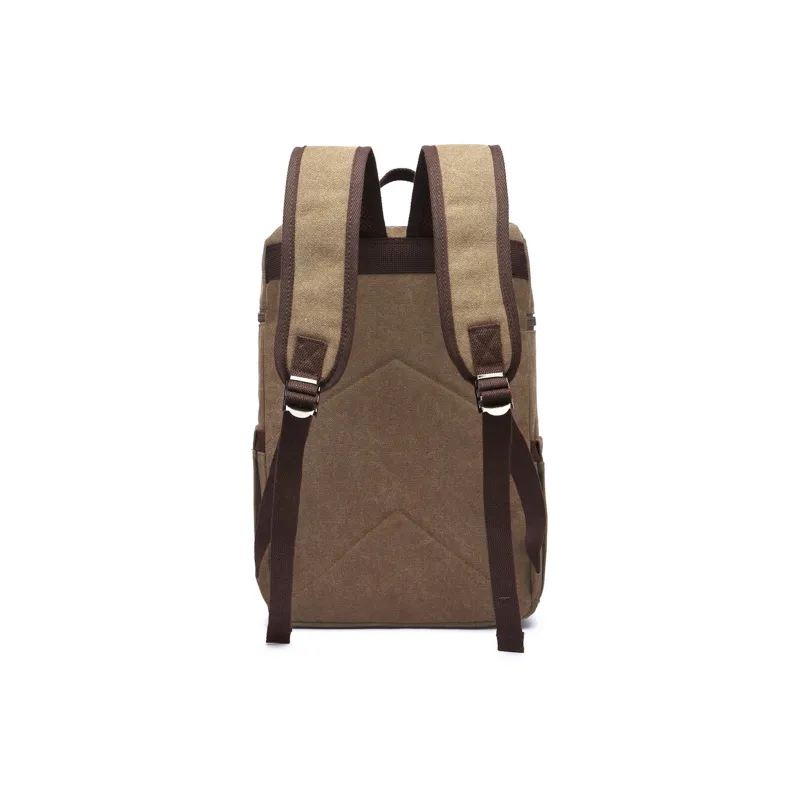 Slazenger Canvas With Microfiber Leather Travel Bags Laptop Bags Backpack Men's Light Gray/Khaki/Green/Black-2
