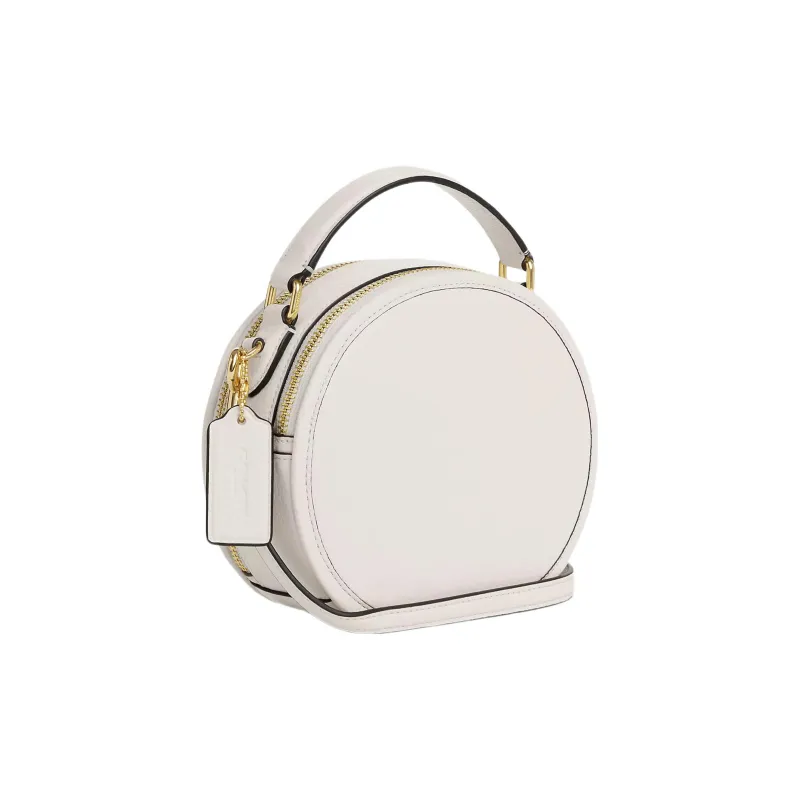 COACH Canteen Refined Pebbled Leather Handbag, Shoulder Bag, Crossbody Bag Trumpets Women's White-1
