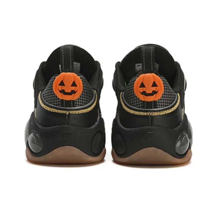 FILA FUSION VERTICAL Abrasion Resistant Breathable Low Top Vintage Basketball Shoes Women's Black Yellow-3