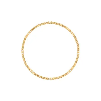 CELINE Triomphe Small Gourmette Necklace In Brass With Gold Finish