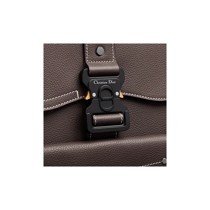 DIOR Grained Calfskin Backpack Men's Ebony Black-4