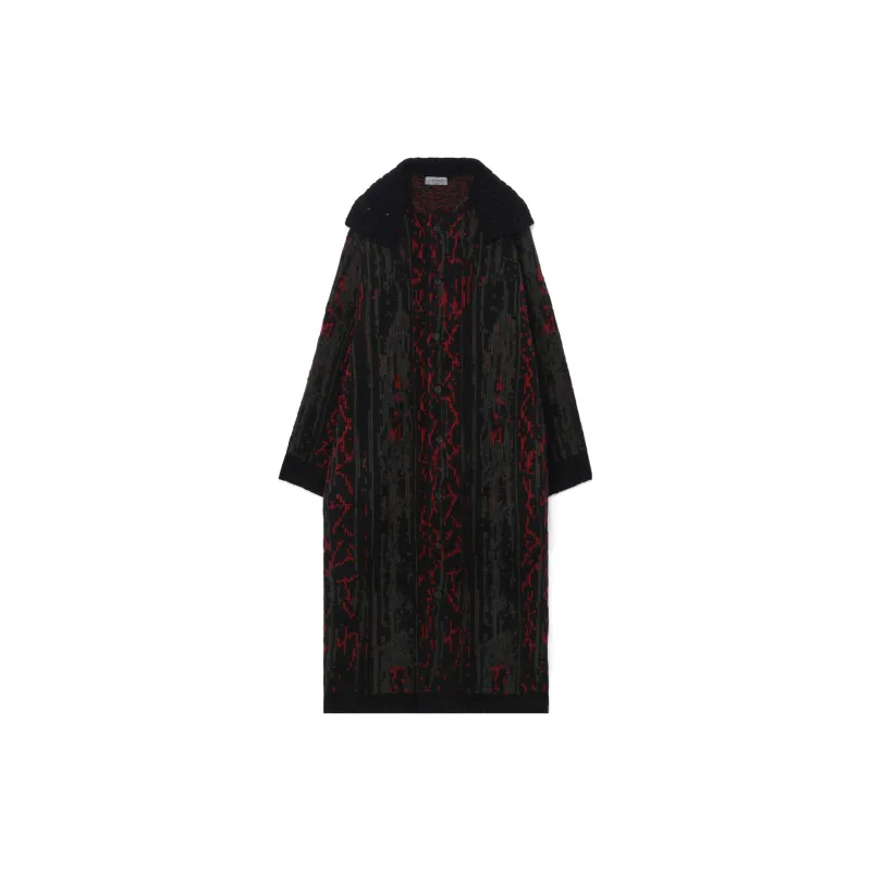 Yohji Yamamoto Patterned High neck Coat-1