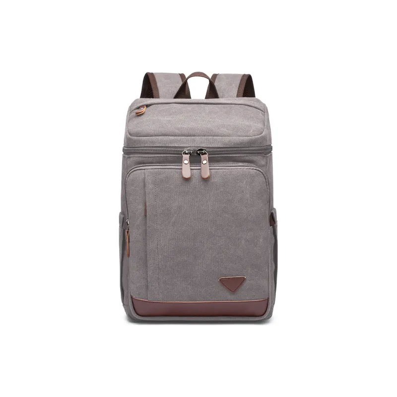 Slazenger Canvas With Microfiber Leather Travel Bags Laptop Bags Backpack Men's Light Gray/Khaki/Green/Black-4