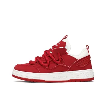 Warrior Dopamine Dressing Wear resistant And Lightweight Low Top Skateboard Shoes Unisex Red White