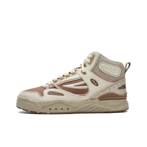 FILA Slam Mid Skate Shoes 'White Beige Brown' Women's