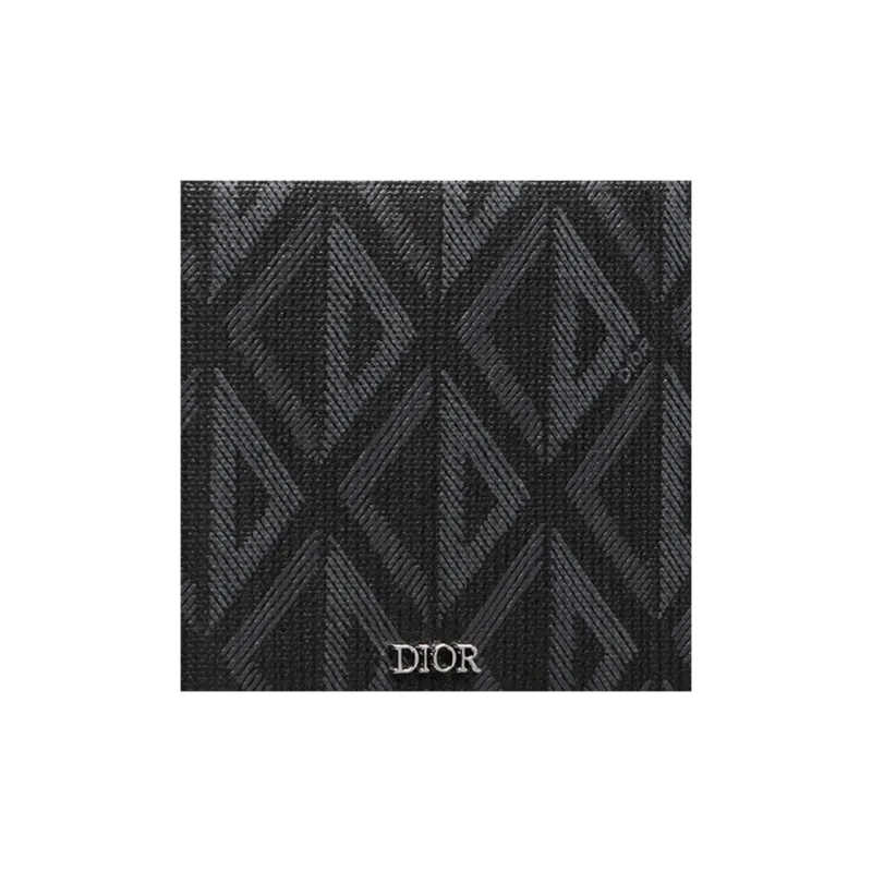 DIOR Canvas With Leather Wallet Men's Black-4