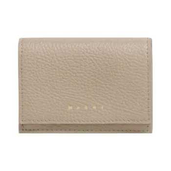 MARNI Venice Calfskin Wallet Regular Women's Light Camel & Spherical Green