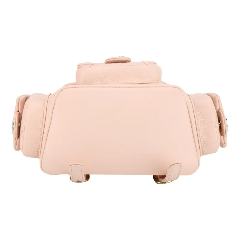 CHANEL Grain Embossed Shiny Calfskin Backpack Trumpets Women's Light Pink-3