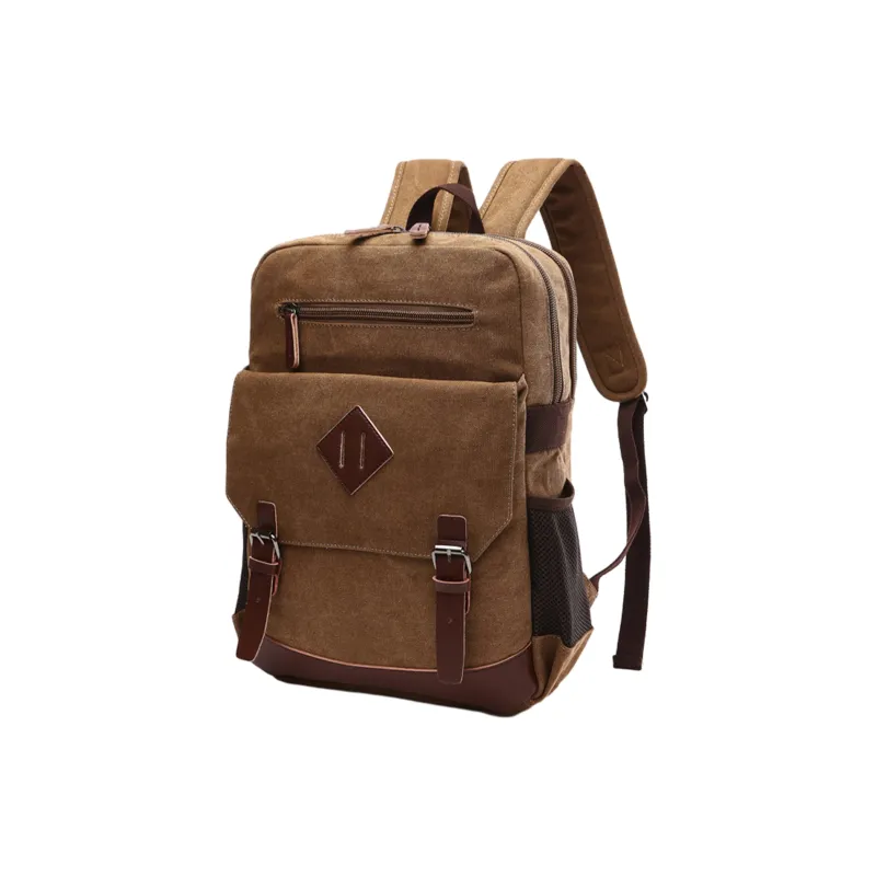 Slazenger Canvas With Leather 15.6 Inch Laptop Backpack Regular Unisex Multicolor-13