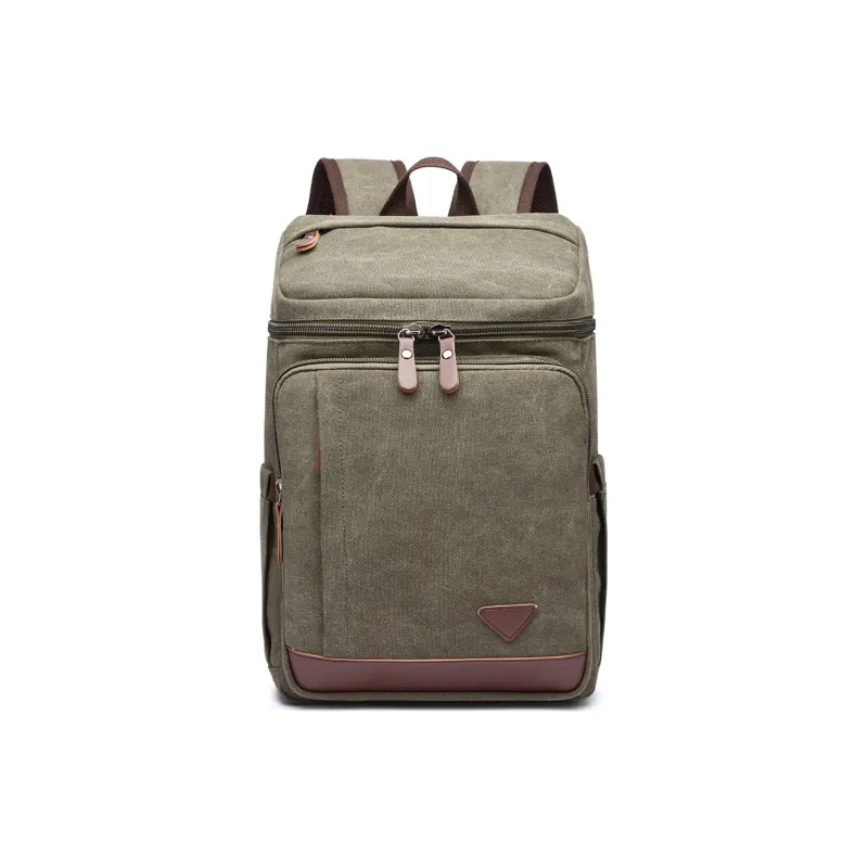 Slazenger Canvas With Microfiber Leather Travel Bags Laptop Bags Backpack Men's Light Gray/Khaki/Green/Black-7