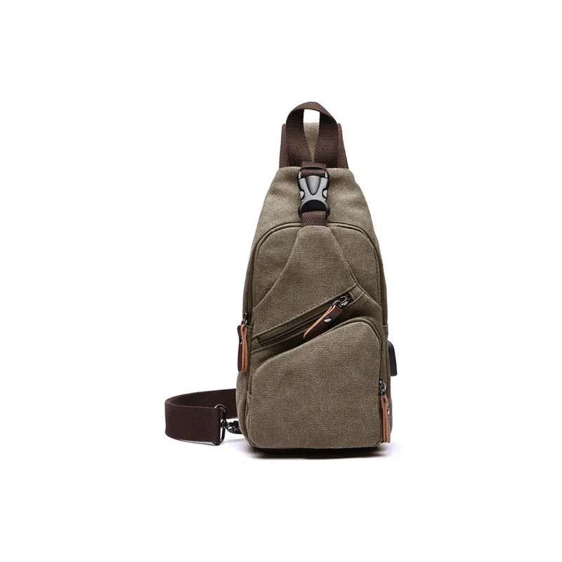 Slazenger Canvas With Microfiber Leather Canvas Bag Sling Bag Men's Multicolor-13