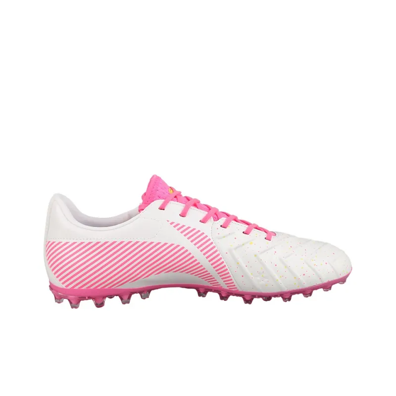 LiNing Jin TF Rubber Broken Studs Firm Ground Artificial Ground Cushioning Lightweight Soccer Shoes Men's Colorful Pink-1