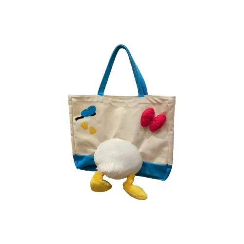 Disney Canvas Shoulder Bag Unisex Ecru & Blue