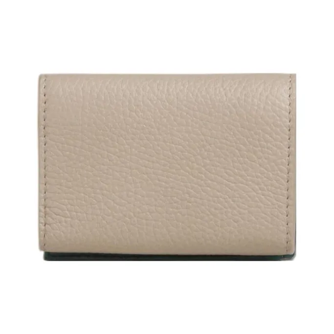 MARNI Venice Calfskin Wallet Regular Women's Light Camel & Spherical Green-2