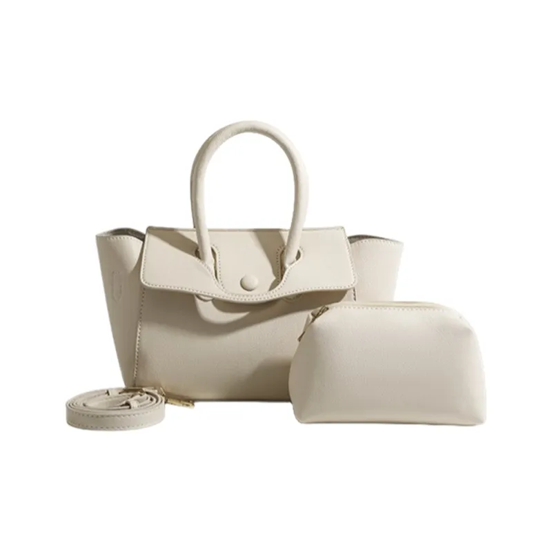 NOMK PU Kelly Bag, Combo Bag, Shoulder Bag, Crossbody Bag, Handbag Regular Women's White-1
