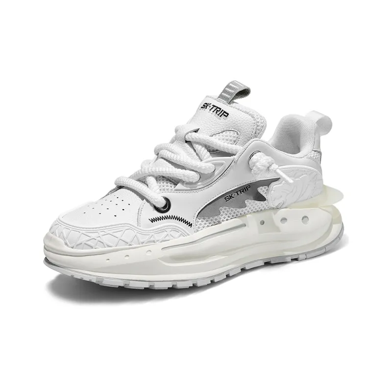 SK.TRIP Cushioning Low Top Chunky Sneakers Unisex Vintage White-1