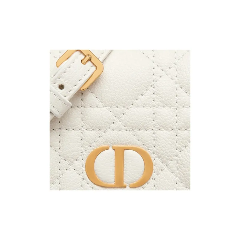 DIOR Soft Cow Leather Handbag Shoulder Bag Crossbody Bag Clutches Women's Milk White-6
