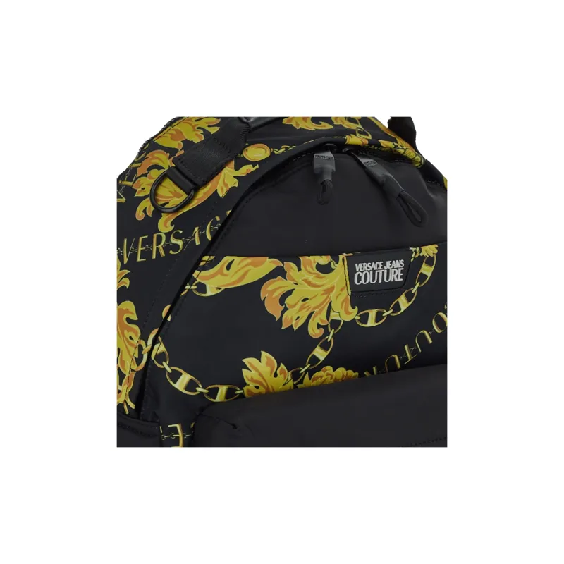 VERSACE JEANS COUTURE Polyester Backpack Men's Black & Gold-4