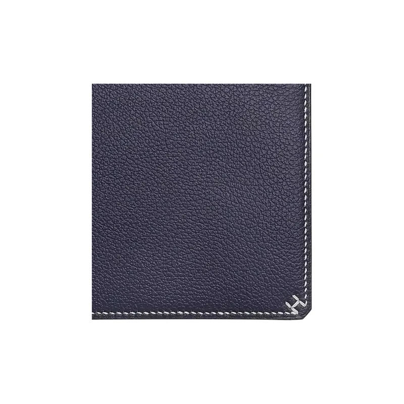 HERMES Evercolor Calfskin Wallet Women's 2Z Bleu Nuit Midnight Blue-2