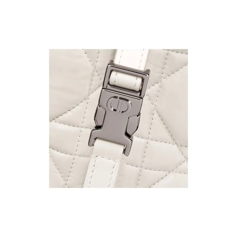 DIOR DiorTravel Cow Leather Lunch Bag Clutch Medium Size Women's Milk White-3