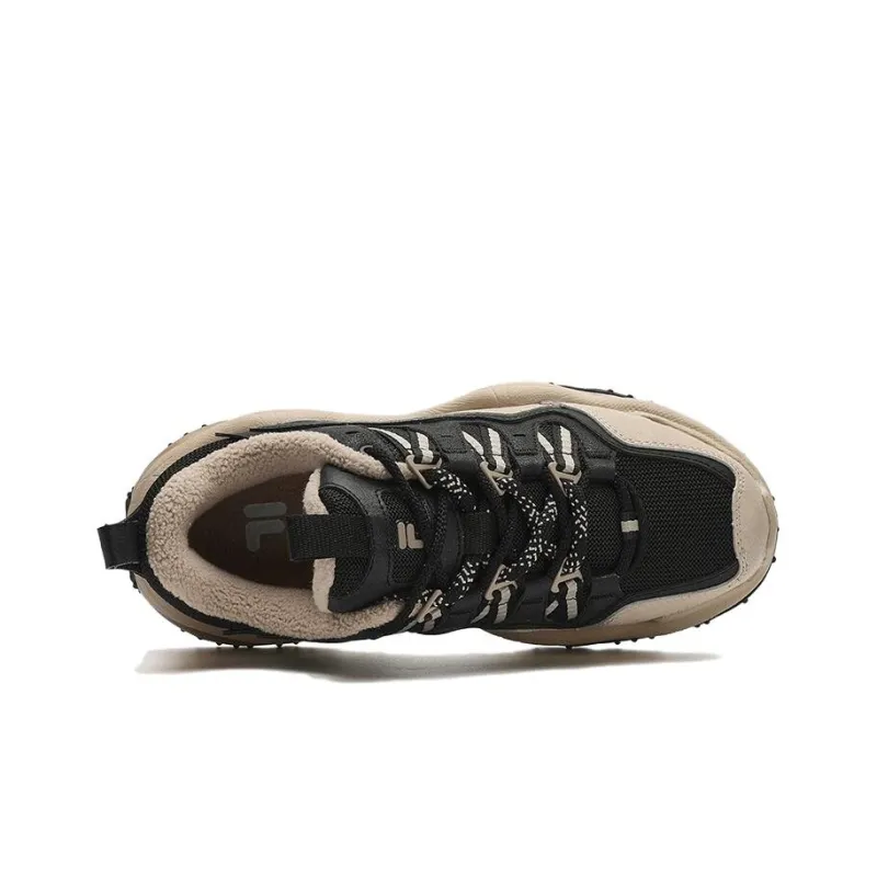 FILA FUSION QD 96 DX Cushioning Wear Resistant Low Top Chunky Sneakers Women's Black Gray Color-5