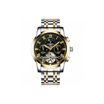 KANGOL Mechanical Movement Stainless Steel Watchband Watch Men's Watches Cut Out Dial
