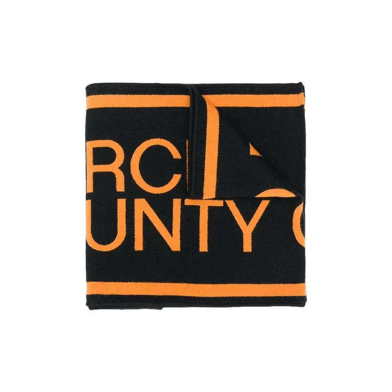 Marcelo Burlon Wool Scarves Men's Black Orange-1