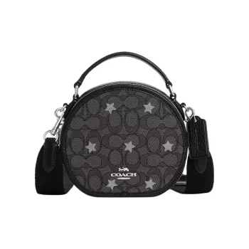 COACH Canteen Eggstone Grain Leather Handbag Shoulder Bag Crossbody Bag Small Size Women's Black