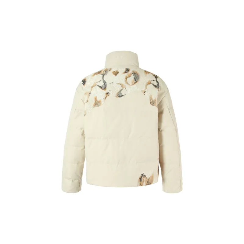 YADcrew Cropped White Duck Down Warm Down Jacket Thick Coat Unisex-1