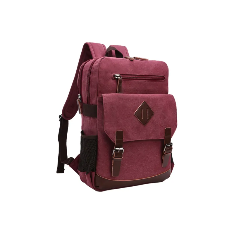 Slazenger Canvas With Leather 15.6 Inch Laptop Backpack Regular Unisex Multicolor-17