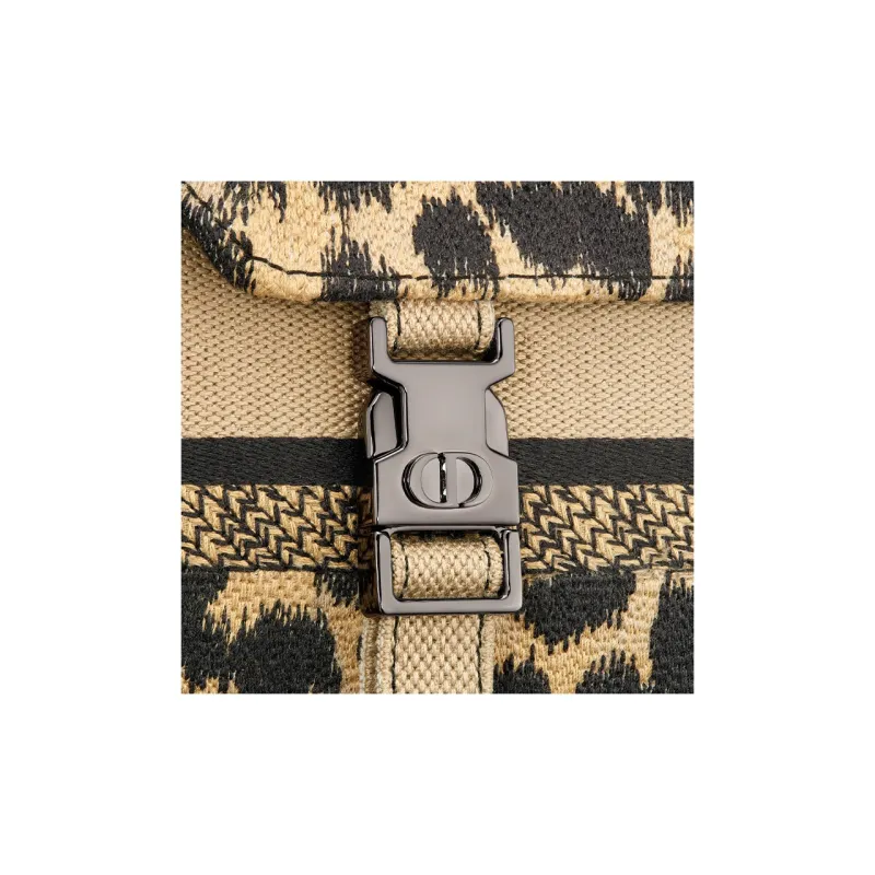 DIOR DiorCamp Embroidery Messenger Bag Shoulder Bag Crossbody Bag Small Size Women's Leopard Print-6