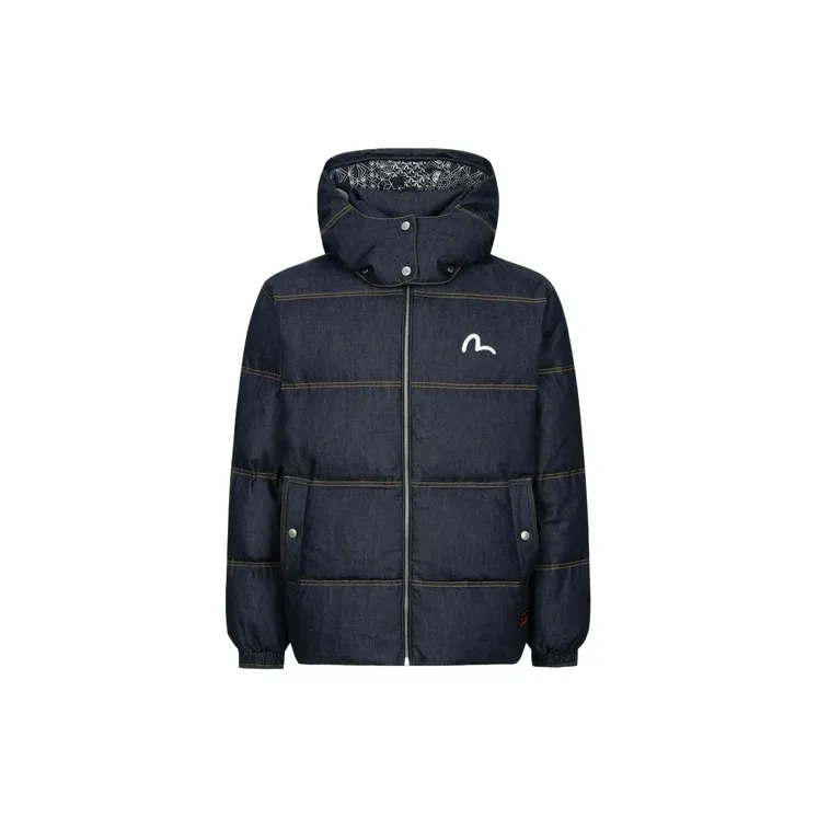 EVISU AW23 Down Jacket Men's Denim Blue-1