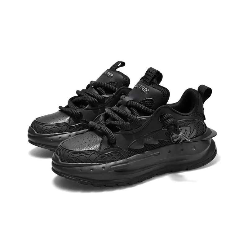 SK.TRIP Low Top Chunky Sneakers Unisex Jet Black-2
