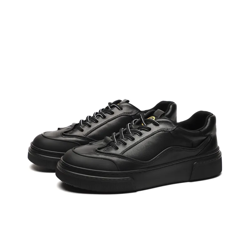 CHARRIOL Water-Resistant Height Increasing Low-Top Skateboard Shoes 4.5cm Men's Black-2