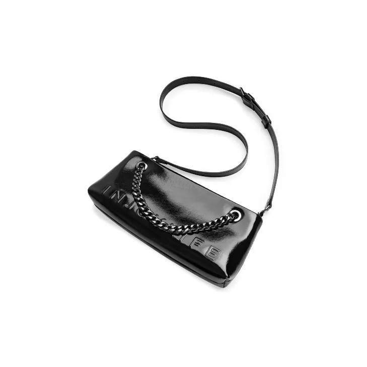 INJOYLIFE Split Cow Leather Hobo Bag, Shoulder Bag, Crossbody Bag Trumpets Women's Black-2