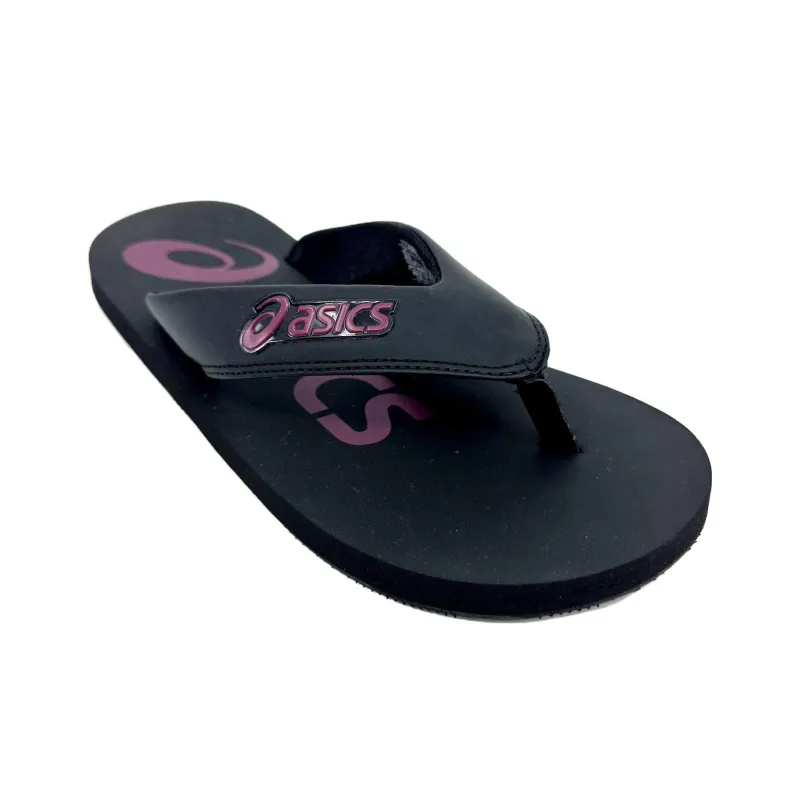 Asics Rubber Sole Slip Resistant Flip Flops Men's Black-1