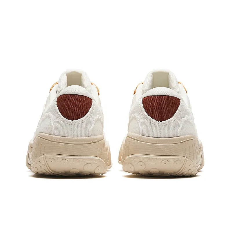 Anta Cookie Shoes Cushioning Wear Resistant Low Top Skateboard Shoes Women's White Brown-3