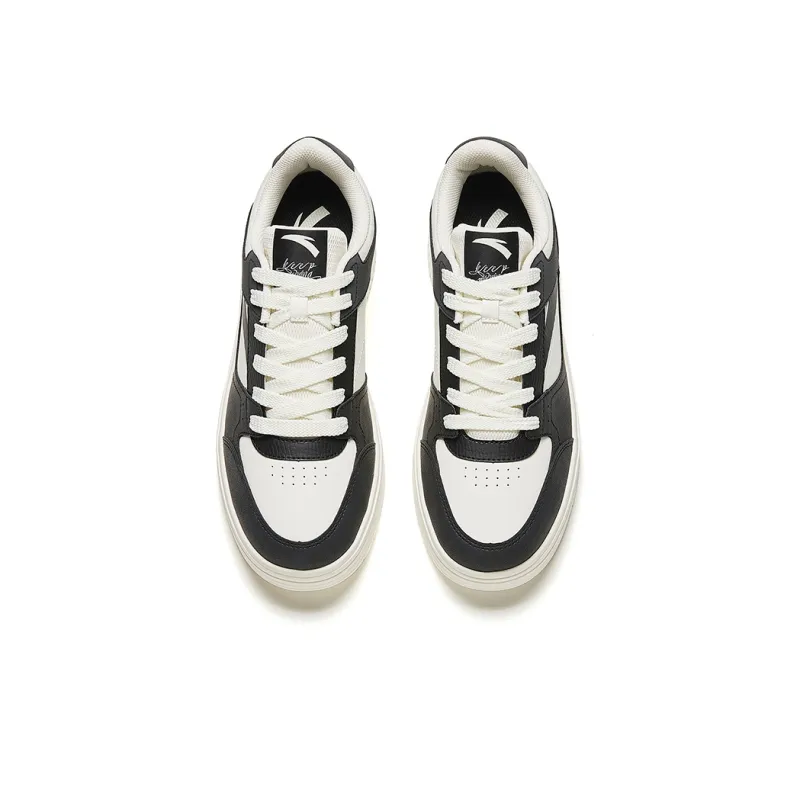 Anta Slip Resistant Cushioning Wear Resistant Lightweight Low Top Skateboard Shoes Men's White Black-2