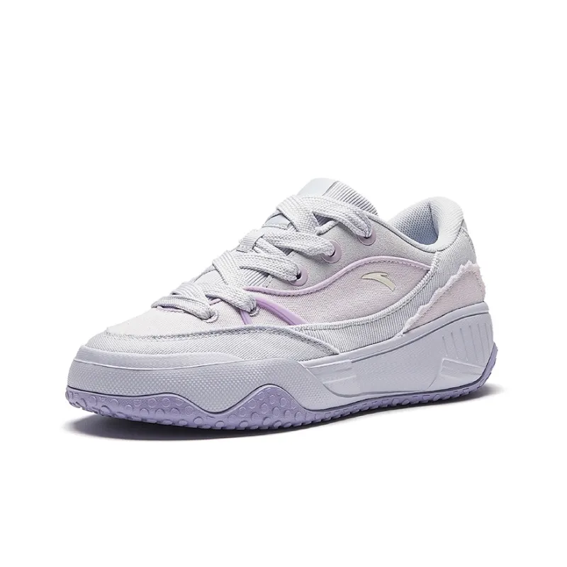 Anta Cookie Shoes Cushioning, Wear Resistant Low Top Skateboard Shoes Women's Purple-1