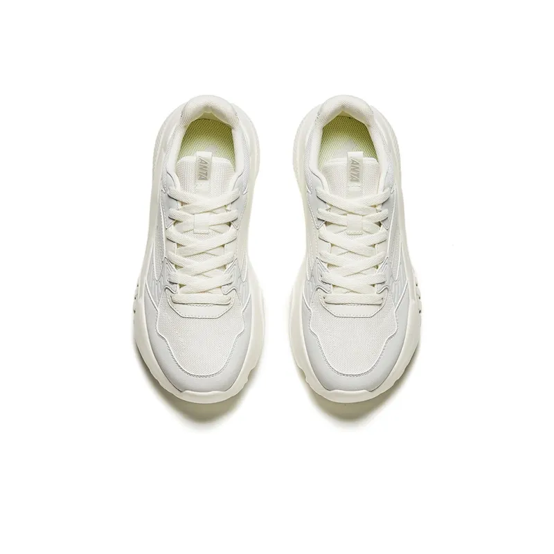 Anta Gravitation Cushioning Wear Resistant Low Top Casual Shoes Women's White Gray-2
