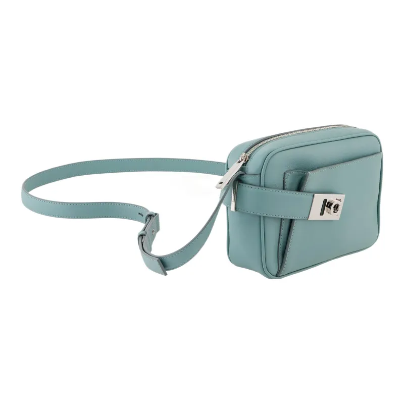 FERRAGAMO Calfskin Camera Bag Shoulder Bag Crossbody Bag Small Size Men's Light Blue-2