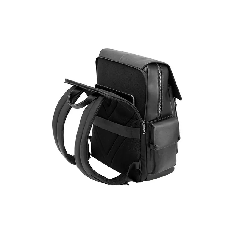 SAMSONITE Fabric With Cow Leather And Synthetic Leather Backpack Regular Men's Black-3