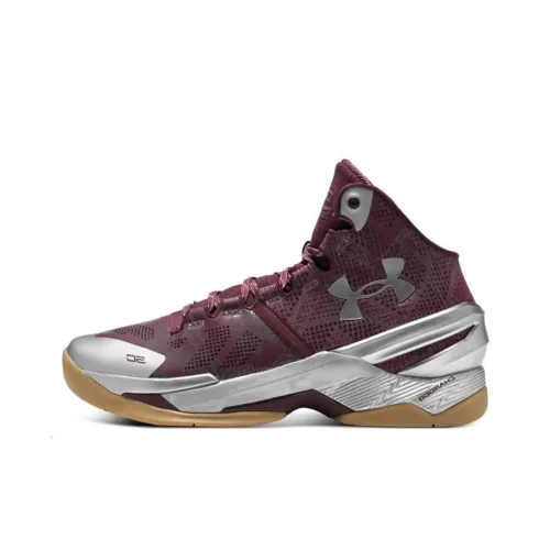 Under Armour Curry 2 Basketball Shoes Unisex Mid-Top Red