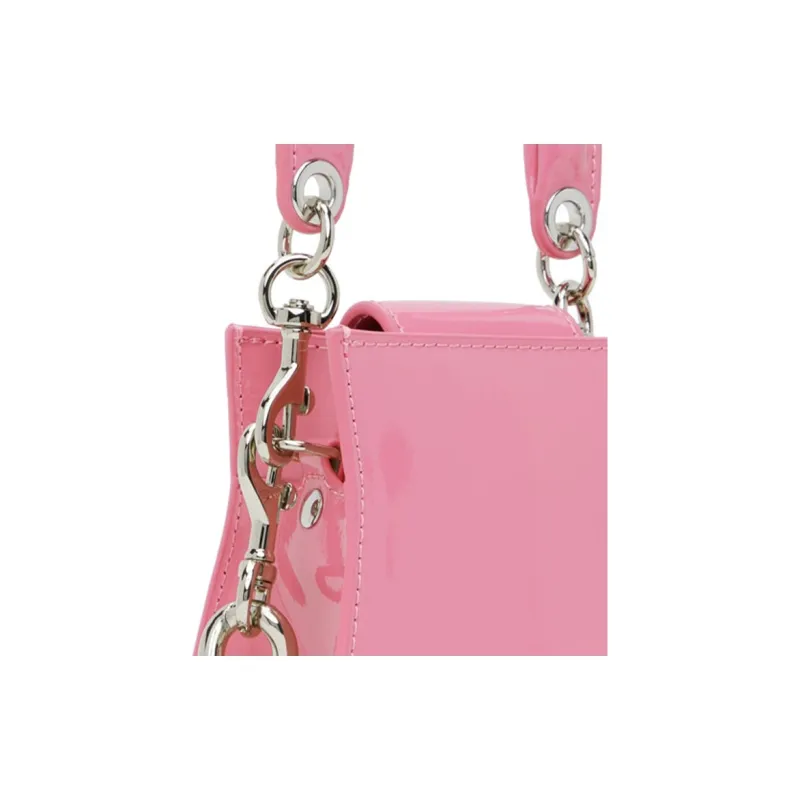 Vivienne Westwood Calfskin Shoulder Bag Crossbody Bag Handbag Small Size Women's Pink-4