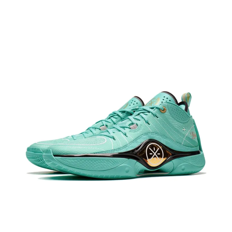 LiNing Wade Shadow 5 Cushioning Lightweight Rebound Mid Top Basketball Shoes Men's Parrot Green-2