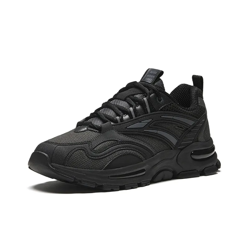 Anta Millennial Cushioned Wear Resistant Slip Resistant Low Top Casual Shoes Men's Gray Black-1