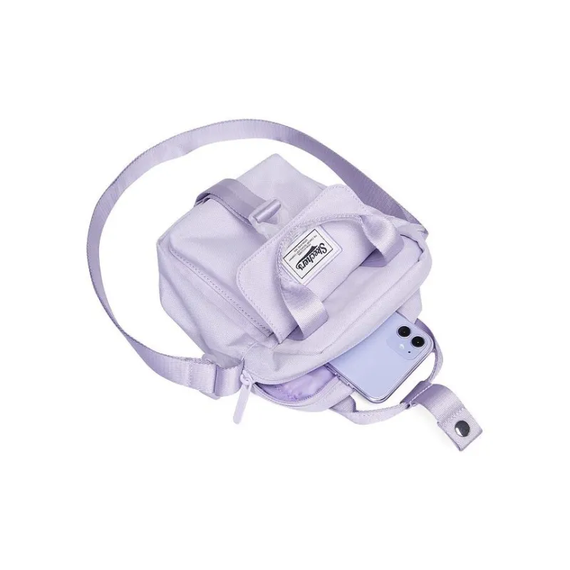 Skechers Fabric Shoulder Bag, Crossbody Bag Mini Unisex Photinia Purple-3