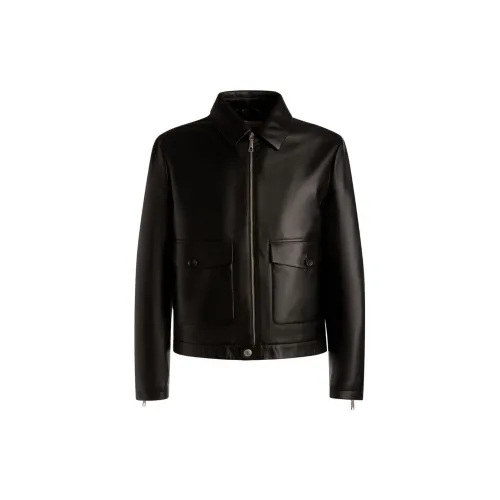 BALLY Cargo-pockets Leather Bomber Jacket