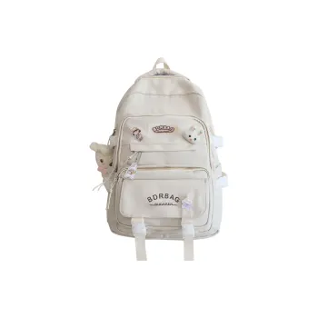Deli Bear Nylon Backpack Regular Women's Ecru/Black/Red/Blue/Pink